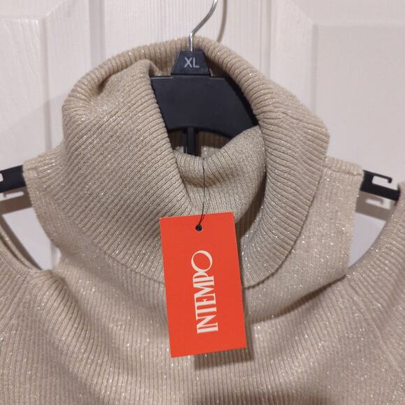 Intempo Cowl Sweater, Ivory/Gold, XS - Picture 2 of 4